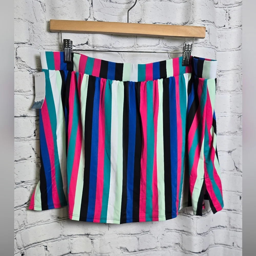 Cacique Striped Swim Skirt Size 18 NWT‎